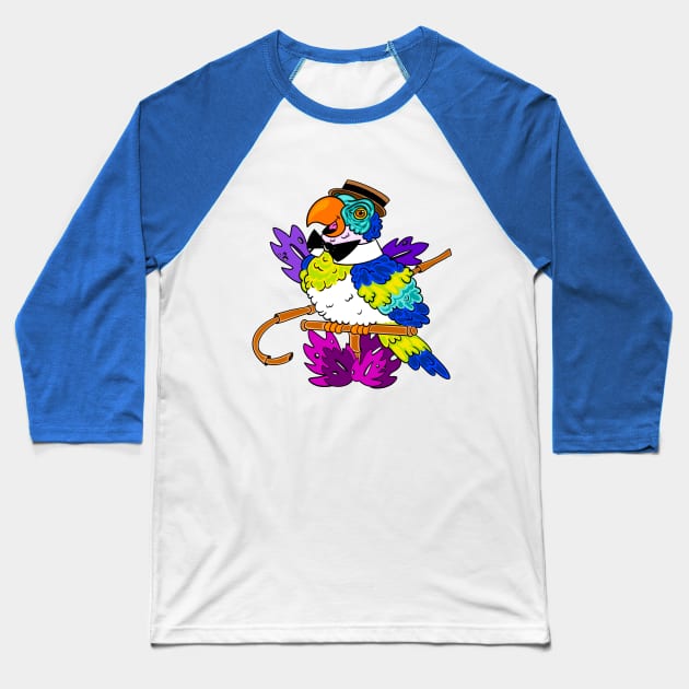 Barker Bird Enchanted Tiki Room Baseball T-Shirt by Debra Forth